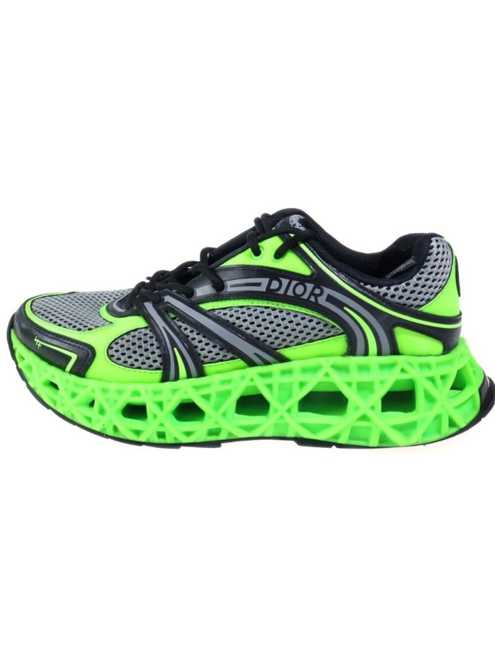Dior Nxxt Lattice Construction Technical Fabric Low-Top Sneakers 882/888 Green